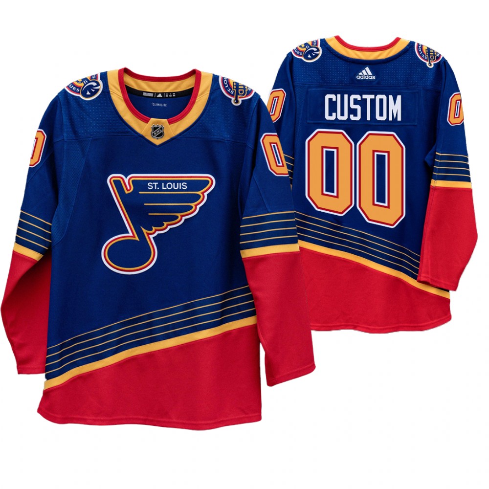 St. Louis Blues Custom 90s Vintage 2019-20 Authentic Royal NHL Jersey->customized nhl jersey->Custom Jersey